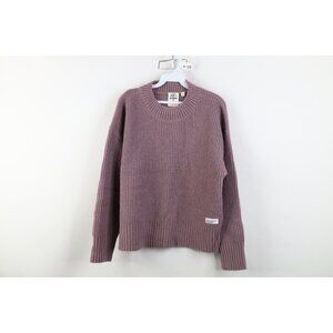 Bearded Goat Womens Small Heavy Wool Mohair Blend Ribbed Knit Crewneck Sweater